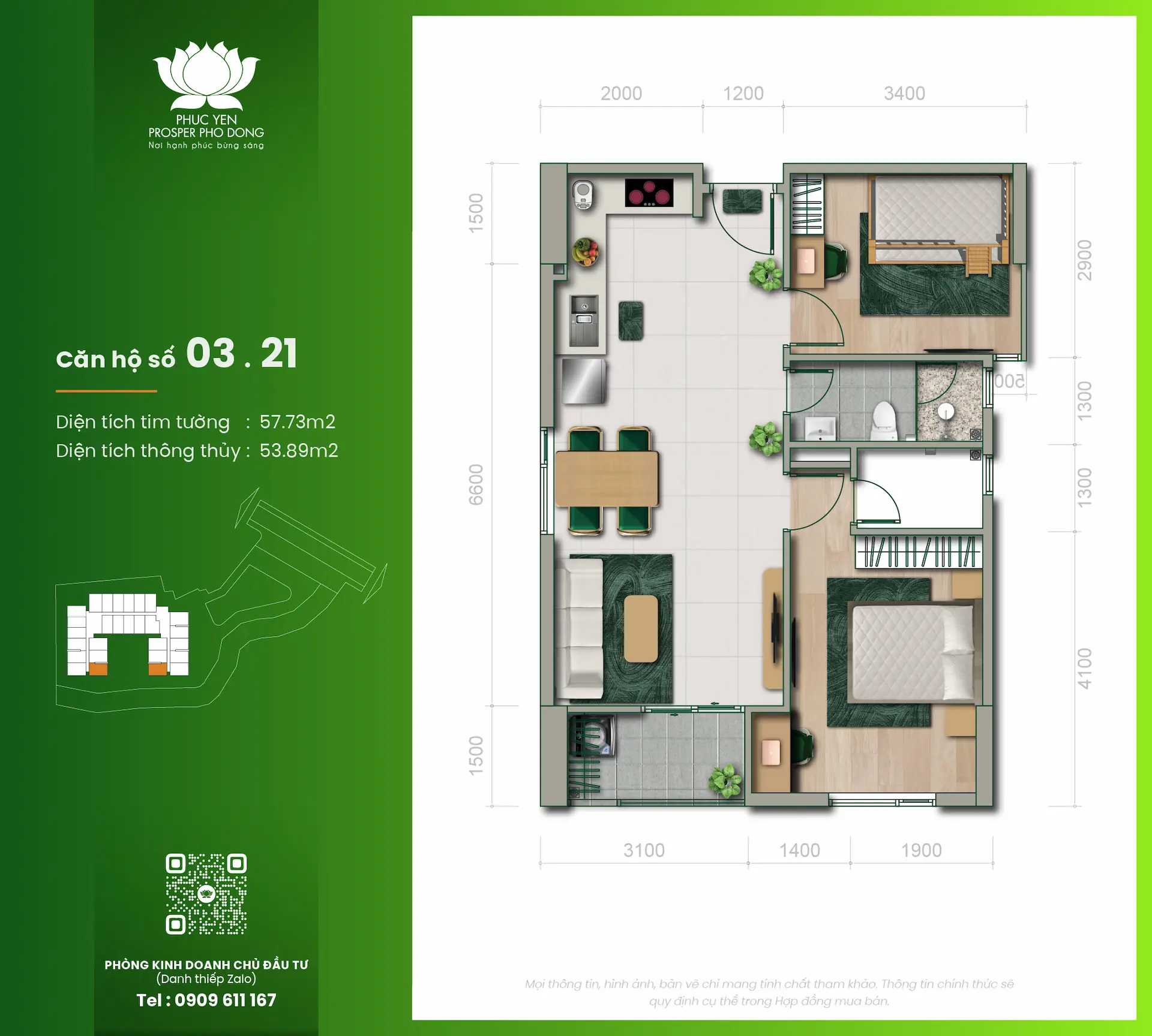 Căn Hộ 57.73M² Prosper Phố Đông